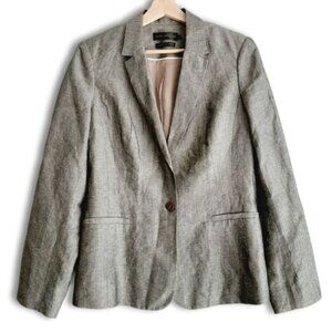 DAVID LAWRENCE Australia Linen Blend European Fabric Blazer Jacket Grey Sz 14